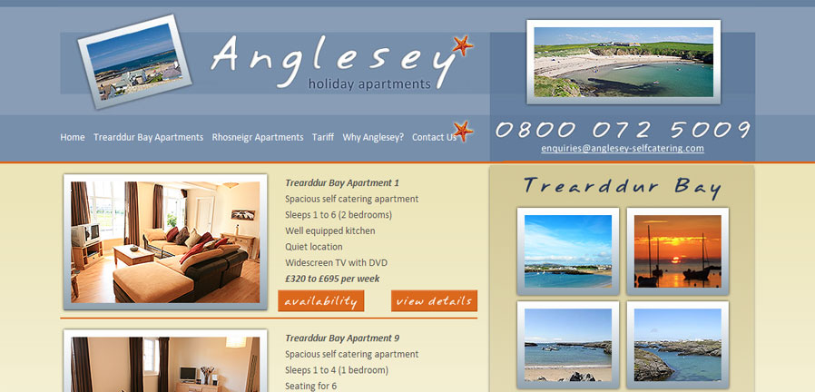 Anglesey Self-Catering apartments page