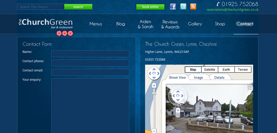 The Church Green contact form