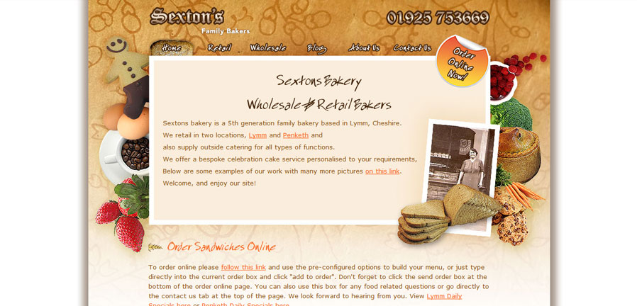 Sextons Bakery Homepage