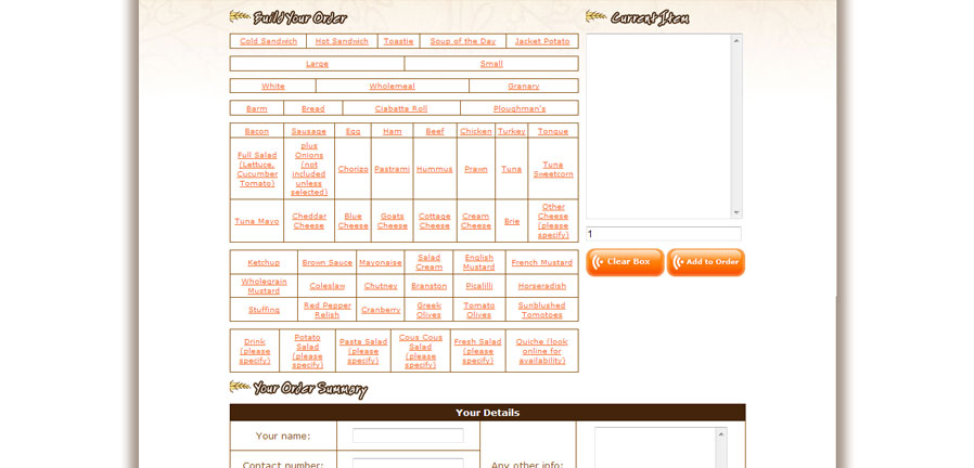 Sextons Bakery online ordering application
