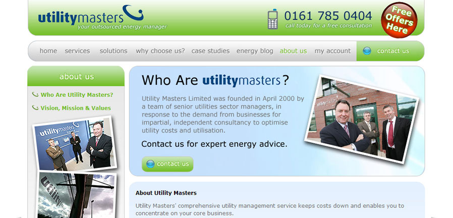 Utility Masters About Us page